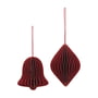 Broste Copenhagen - Chime Bell Deko-Anhänger, Ø 8 x H 9 cm, pompeian red (2er-Set)