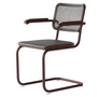 Thonet - S 64 V Armlehnstuhl, kastanie / Eiche gebeizt / Rohrgeflecht mit Kunststoffstützgewebe dark melange