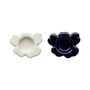 Marimekko - Unikko Teelichthalter, weiß matt / cobalt (2er-Set) (60th Anniversary Collection)