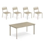 Emu - Star Outdoor Tisch 160 x 90 cm + Stuhl (4er-Set), taupe