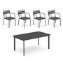 Emu - Star Outdoor Tisch 160 x 90 cm + Armlehnstuhl (4er-Set), antikeisen