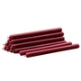 Stoff Nagel - Paraffin-Kerzen, bordeaux (12er-Set)
