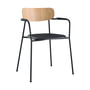 Andersen Furniture - Scope Armlehnstuhl, Gestell schwarz / Eiche weiß gefärbt / Leder schwarz