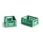 Hay - Colour Crate Korb Mini, 17 x 13 cm, dark mint, recycled (2er-Set)