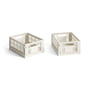 Hay - Colour Crate Korb Mini, 17 x 13 cm, off-white, recycled (2er-Set)