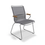 HOUE - CLICK Outdoor Dining Armlehnstuhl mit hoher Lehne, dunkelgrau