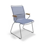 HOUE - CLICK Outdoor Dining Armlehnstuhl mit hoher Lehne, taubenblau