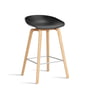 Hay - About A Stool AAS 32 H 75 cm, Eiche geseift / Edelstahl / black 2.0 (Kunststoffgleiter)