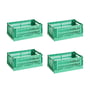 Hay - Colour Crate Korb S, 26,5 x 17 cm, dark mint, recycled (4er-Set)