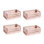 Hay - Colour Crate Korb S, 26,5 x 17 cm, blush, recycled (4er Set)