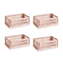 HAY - Colour Crate Korb S, 26,5 x 17 cm, blush, recycled (4er Set)