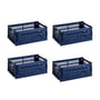 Hay - Colour Crate Korb S, 26,5 x 17 cm, dark blue, recycled (4er Set)