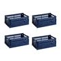 HAY - Colour Crate Korb S, 26,5 x 17 cm, dark blue, recycled (4er Set)
