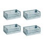 Hay - Colour Crate Korb S, 26,5 x 17 cm, dusty blue, recycled (4er Set)