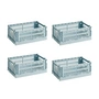 HAY - Colour Crate Korb S, 26,5 x 17 cm, dusty blue, recycled (4er Set)