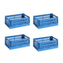 Hay - Colour Crate Korb S, 26,5 x 17 cm, electric blue, recycled (4er Set)