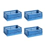 HAY - Colour Crate Korb S, 26,5 x 17 cm, electric blue, recycled (4er Set)