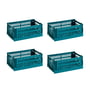 Hay - Colour Crate Korb S, 26,5 x 17 cm, ocean green, recycled (4er Set)
