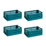HAY - Colour Crate Korb S, 26,5 x 17 cm, ocean green, recycled (4er Set)