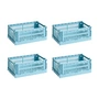 HAY - Colour Crate Korb S, 26,5 x 17 cm, light blue, recycled (4er Set)
