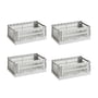 Hay - Colour Crate Korb S, 26,5 x 17 cm, light grey, recycled (4er Set)