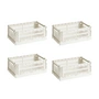 HAY - Colour Crate Korb S, 26,5 x 17 cm, off white, recycled (4er Set)