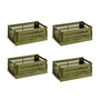 HAY - Colour Crate Korb S, 26,5 x 17 cm, olive, recycled (4er Set)