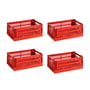 Hay - Colour Crate Korb S, 26,5 x 17 cm, red, recycled (4er Set)