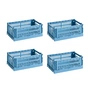 HAY - Colour Crate Korb S, 26,5 x 17 cm, sky blue, recycled (4er Set)