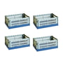 Hay - Colour Crate Mix Korb S, 26,5 x 17 cm, dusty blue, recycled (4er Set)
