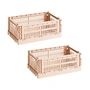 HAY - Colour Crate Korb S, 26,5 x 17 cm, powder, recycled (2er Set)