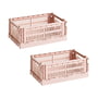 Hay - Colour Crate Korb S, 26,5 x 17 cm, blush, recycled (2er Set)