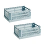 HAY - Colour Crate Korb S, 26,5 x 17 cm, dusty blue, recycled (2er Set)