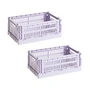 HAY - Colour Crate Korb S, 26,5 x 17 cm, lavender, recycled (2er Set)