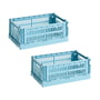 Hay - Colour Crate Korb S, 26,5 x 17 cm, light blue, recycled (2er Set)