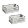 Hay - Colour Crate Korb S, 26,5 x 17 cm, light grey, recycled (2er Set)