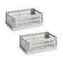 HAY - Colour Crate Korb S, 26,5 x 17 cm, light grey, recycled (2er Set)