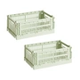 HAY - Colour Crate Korb S, 26,5 x 17 cm, mint, recycled (2er Set)