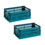Hay - Colour Crate Korb S, 26,5 x 17 cm, ocean green, recycled (2er Set)