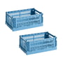 Hay - Colour Crate Korb S, 26,5 x 17 cm, sky blue, recycled (2er Set)