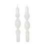 Broste Copenhagen - Twist Kerze, pure white  (2er-Set) 