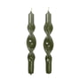 Broste Copenhagen - Twist Kerze, grape leaf green (2er-Set)