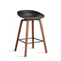 Hay - About A Stool AAS 32 H 75 cm, Walnuss lackiert / Stahl schwarz / black 2.0 (Filzgleiter)