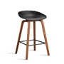 HAY - About A Stool AAS 32 H 75 cm, Walnuss lackiert / Stahl schwarz / black 2.0 (Filzgleiter)