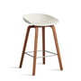 Hay - About A Stool AAS 32 H 75 cm, Walnuss lackiert / Edelstahl / melange cream 2.0 (Filzgleiter)