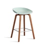 Hay - About A Stool AAS 32 H 75 cm, Walnuss lackiert / Edelstahl / dusty mint 2.0 (Filzgleiter)