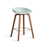 HAY - About A Stool AAS 32 H 75 cm, Walnuss lackiert / Edelstahl / dusty mint 2.0 (Filzgleiter)