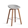 HAY - About A Stool AAS 32 H 75 cm, Walnuss lackiert / Edelstahl / concrete grey 2.0 (Filzgleiter)