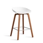 HAY - About A Stool AAS 32 H 75 cm, Walnuss lackiert / Edelstahl / white 2.0 (Filzgleiter)