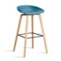 Hay - About A Stool AAS 32 H 85 cm, Eiche lackiert / Stahl schwarz / dusty blue 2.0 (Filzgleiter)